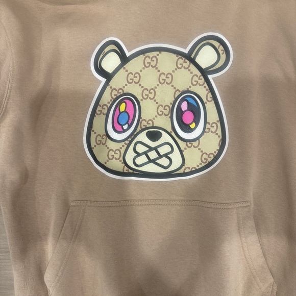 Small beige hoodie by OWMXN Kanye West Takashi Murakami Bear Original Work - Picture 2 of 8